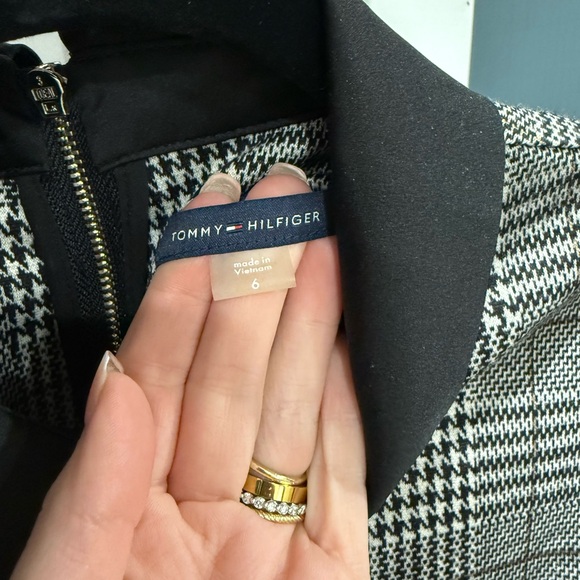 Tommy Hilfiger Black and Gray Plaid Long Sleeve Dress - Picture 2 of 4